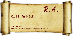 Rill Arkád névjegykártya